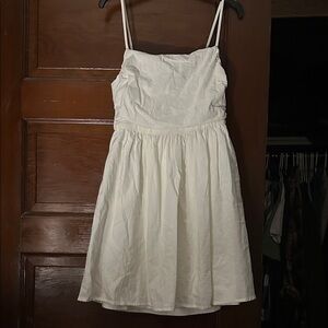 Hello Molly Ivory Mini Dress with Spaghetti Straps